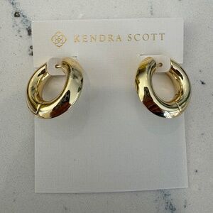 Kendra Scott Mikki Gold Tone Huggie Hoop Earrings NWOT